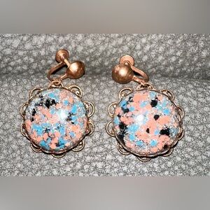 Elegant Vintage Multicolor Clip-On Earrings
